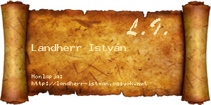 Landherr István névjegykártya